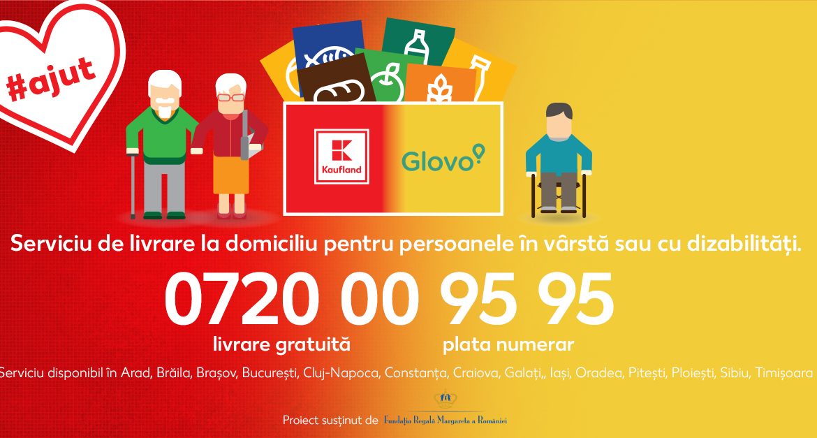 Kaufland și Glovo – livrare la domiciliu pentru vârstnici