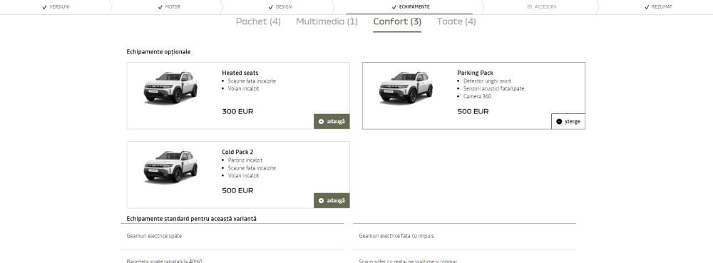 configurator Dacia Duster