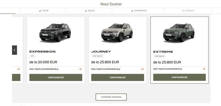 configurator Dacia Duster