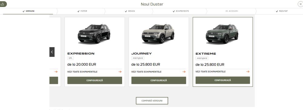 configurator Dacia Duster