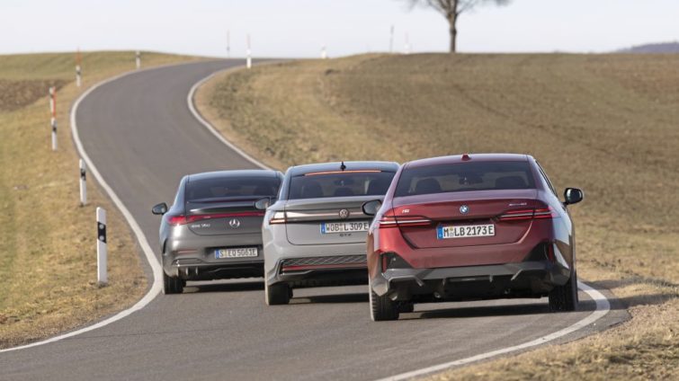 test comparativ BMW i5, Mercedes EQE, VW ID.7 GTX
